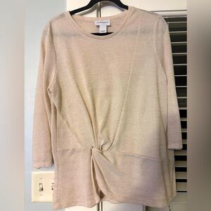 NWT Long sleeve top cream with gold specks. New without tags.